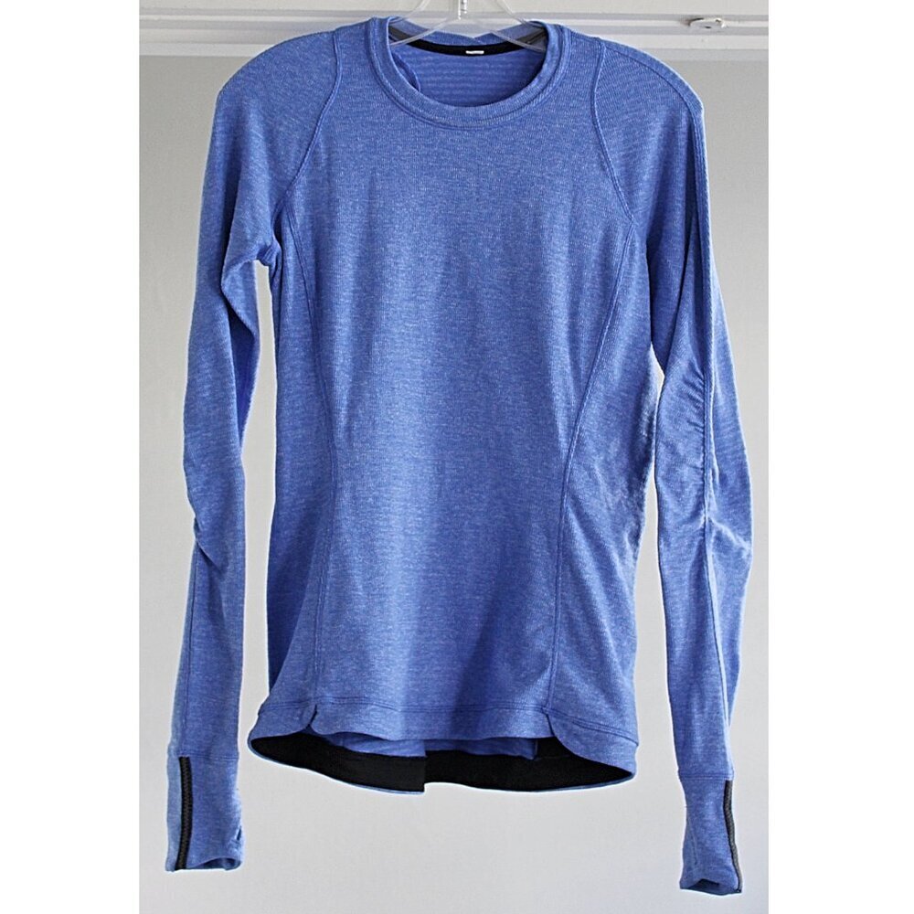 Lululemon - sz 6 - Runderful Long Sleeve Pullover - Blue Pique, Rulu Fabric